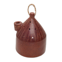 Load image into Gallery viewer, Artisan Made Terracotta Ceramic Birdhouse from Indonesia - Cozy Hut | NOVICA
