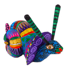 Load image into Gallery viewer, Multicolored Wood Snail Alebrije Figurine from Mexico - Rainbow Snail | NOVICA
