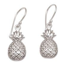 Load image into Gallery viewer, Tropical Pineapple Sterling Silver Dangle Earrings - Luscious Pineapple | NOVICA
