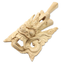 Load image into Gallery viewer, Hand-Carved Crocodile Wood Wall Mask of a Balinese King - King Bedaulu | NOVICA
