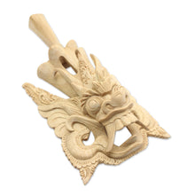 Load image into Gallery viewer, Hand-Carved Crocodile Wood Wall Mask of a Balinese King - King Bedaulu | NOVICA
