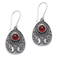 Load image into Gallery viewer, Handmade Carnelian and Sterling Silver Dangle Earrings - Sunset Dream | NOVICA
