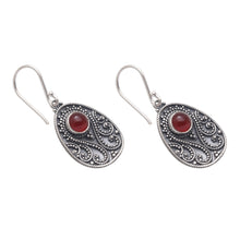 Load image into Gallery viewer, Handmade Carnelian and Sterling Silver Dangle Earrings - Sunset Dream | NOVICA
