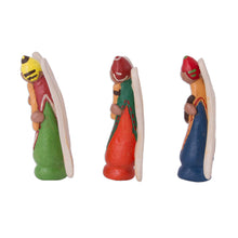 Load image into Gallery viewer, Three Hand-Painted Ceramic Angel Figurines from Peru - Andean Angels | NOVICA
