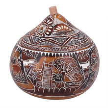 Load image into Gallery viewer, Hand Carved Gourd Decorative Box with Harvest Dance Scene - Harvest Dance | NOVICA
