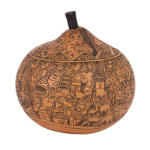 Load image into Gallery viewer, Hand Carved Andean Trilogy Sun and Moon Gourd Decorative Box - Andean Trilogy | NOVICA
