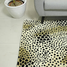 Load image into Gallery viewer, Black Brown and Beige Leopard Hand Tufted Wool Area Rug - Leopard Love | NOVICA
