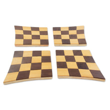 Load image into Gallery viewer, Tempisque and Salmwood Chess Set from Nicaragua - Twisted Battle | NOVICA
