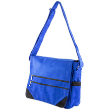Load image into Gallery viewer, Faux Suede Messenger Bag in Sapphire from Costa Rica - Traveling the World | NOVICA
