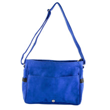 Load image into Gallery viewer, Faux Suede Messenger Bag in Sapphire from Costa Rica - Traveling the World | NOVICA
