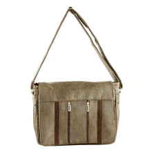 Load image into Gallery viewer, Handcrafted Brown Faux Leather Messenger Bag from Costa Rica - Elegant Combination | NOVICA
