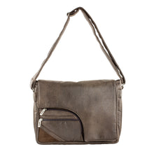 Load image into Gallery viewer, Faux Leather Messenger Bag in Espresso from Costa Rica - Espresso Elegance | NOVICA
