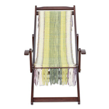 Load image into Gallery viewer, Adjustable Wood Frame Recycled Cotton Blend Hammock Chair - Paradise Fields | NOVICA
