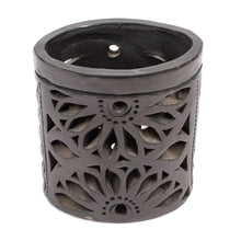 Load image into Gallery viewer, Oaxaca Barro Negro Ceramic Oval Pencil Holder - Oaxacan Ellipse | NOVICA
