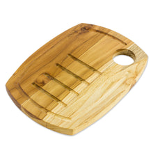Load image into Gallery viewer, Handcrafted Teak Wood Carving Board with Grooves - Presentation | NOVICA
