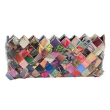Load image into Gallery viewer, Handcrafted Multicolor Recycled Magazine Paper 4 Inch Clutch - Fashion Fiesta | NOVICA
