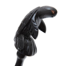 Load image into Gallery viewer, Black Turtle Themed Wood Back Scratcher Hand Carved in Bali - Turtle Relief in Black | NOVICA

