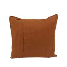 Load image into Gallery viewer, Spice Brown and Grey Diamond Brocade Cotton Cushion Cover - Earthen Trellis | NOVICA
