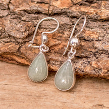 Load image into Gallery viewer, Drop-Shaped Jade Dangle Earrings in Apple Green - Apple Green Tears | NOVICA
