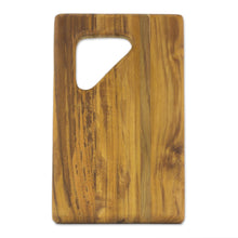 Load image into Gallery viewer, Teak Wood Charcuterie Board with a Handle from Guatemala - Sophisticated Bartender | NOVICA
