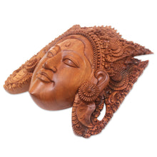 Load image into Gallery viewer, Balinese Handcarved Wood Mask of Sita Wife of Rama - Beautiful Sita | NOVICA
