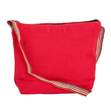 Load image into Gallery viewer, Geometric Cotton Sling in Red from Guatemala - Chajul Nahual in Poppy | NOVICA
