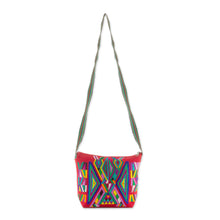 Load image into Gallery viewer, Geometric Cotton Sling in Red from Guatemala - Chajul Nahual in Poppy | NOVICA
