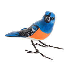 Load image into Gallery viewer, Ceramic Figurine of a Lazuli Bunting Bird from Guatemala - Lazuli Bunting | NOVICA
