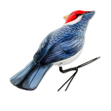 Load image into Gallery viewer, Ceramic Figurine of a Red-Crested Cardinal from Guatemala - Red-Crested Cardinal | NOVICA
