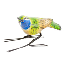 Load image into Gallery viewer, Handcrafted Blue-Throated Hummingbird Ceramic Figurine - Blue-Throated Hummingbird | NOVICA
