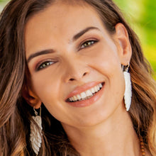 Load image into Gallery viewer, Bone Dangle Earrings of a Sibetan Woman from Bali - Sibetan Woman | NOVICA
