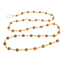 Load image into Gallery viewer, Glass Beaded Garland in Orange from Guatemala - Golden Silhouettes | NOVICA
