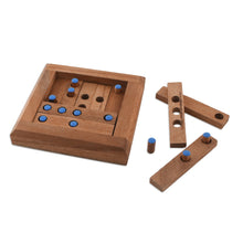 Load image into Gallery viewer, Blue Dot Raintree Wood Puzzle from Thailand - Blue Dots | NOVICA
