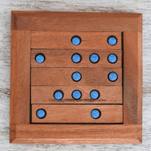 Load image into Gallery viewer, Blue Dot Raintree Wood Puzzle from Thailand - Blue Dots | NOVICA
