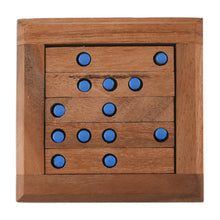 Load image into Gallery viewer, Blue Dot Raintree Wood Puzzle from Thailand - Blue Dots | NOVICA
