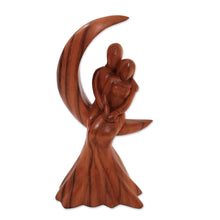 Load image into Gallery viewer, Romantic Suar Wood Sculpture from Bali - Romance on the Moon | NOVICA
