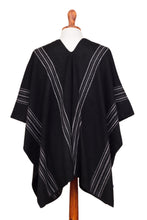 Load image into Gallery viewer, Men&#39;s Alpaca Blend Poncho in Black from Peru - Chic Andes in Black | NOVICA
