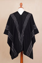 Load image into Gallery viewer, Men&#39;s Alpaca Blend Poncho in Black from Peru - Chic Andes in Black | NOVICA
