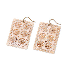 Load image into Gallery viewer, Jali Bone Dangle Earrings from India - Jali Elegance | NOVICA
