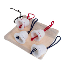 Load image into Gallery viewer, Hand-Crocheted Bell-Shaped Ornaments (Set of 4) - Bells of Bethlehem | NOVICA
