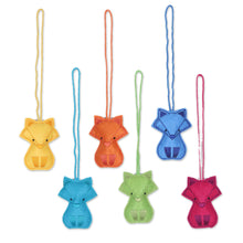 Load image into Gallery viewer, Assorted Wool Cat Ornaments from India (Set of 6) - Vibrant Cats | NOVICA
