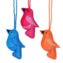 Load image into Gallery viewer, Assorted Wool Felt Bird Ornaments from India (Set of 6) - Christmas Sonata | NOVICA
