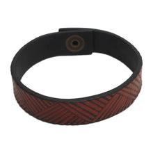 Load image into Gallery viewer, Handmade Leather Wristband Bracelet from Bali - Brown Bedeg | NOVICA
