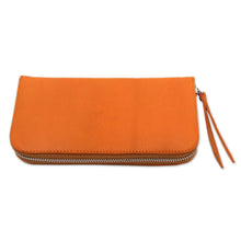 Load image into Gallery viewer, Solid Leather Clutch in Sunrise Crafted in Bali - Polosan Sunrise | NOVICA
