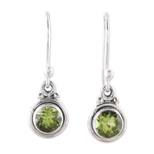 Load image into Gallery viewer, 4.5-Carat Peridot Dangle Earrings from India - Glistening Circles | NOVICA
