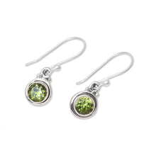 Load image into Gallery viewer, 4.5-Carat Peridot Dangle Earrings from India - Glistening Circles | NOVICA
