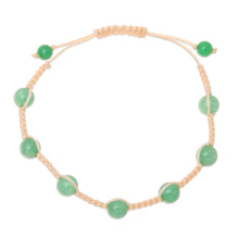 Load image into Gallery viewer, Green Quartz Beaded Macrame Bracelet from India - Green Attraction | NOVICA
