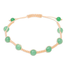 Load image into Gallery viewer, Green Quartz Beaded Macrame Bracelet from India - Green Attraction | NOVICA
