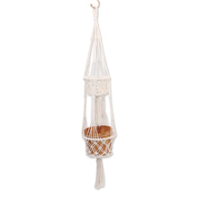 Load image into Gallery viewer, Handwoven Double Cotton Flower Pot Hanger from Bali - Ubud Plants | NOVICA
