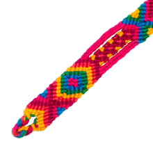 Load image into Gallery viewer, Multicolored Cotton Macrame Wristband Bracelet - Mandala Geometry | NOVICA

